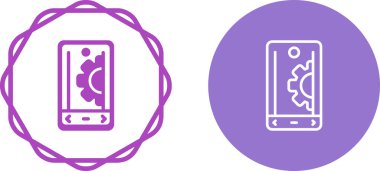 Beyaz arkaplan, vektör illüstrasyonunda akıllı telefon ayarları simgeleri   