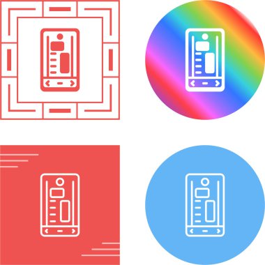 Beyaz arkaplanda akıllı telefon simgeleri seti, vektör illüstrasyonu   