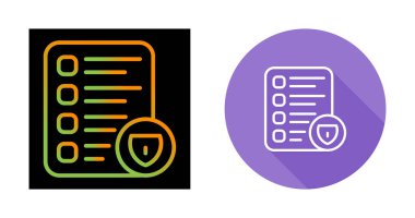 Güvenli kontrol listesi simgeleri ayarlandı, vektör illüstrasyonu