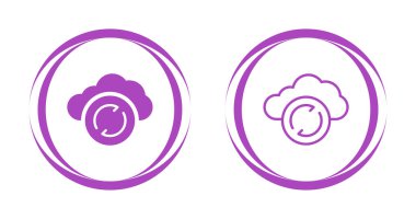 Yağmurlu bulut ve ay vektör simgesi