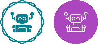 Robot simgeleri beyaz arkaplanda izole edildi