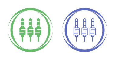 Dairelerin içinde yeşil ve mavi ses simgeleri