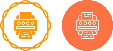 Beyaz arkaplanda yazıcı vektör çizgisi simgesi, imza, illüstrasyon