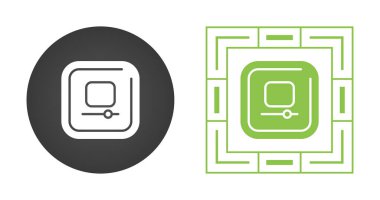 Altında bir kontrol çubuğu bulunan bir ekranı temsil eden simgeler.