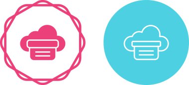 Bulut Yazdırma simgeleri ayarlandı, vektör illüstrasyonu