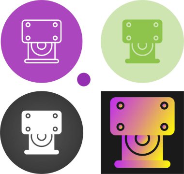 Farklı arkaplanlarda renkli döküm tekeri simgeleri