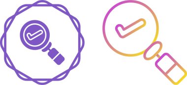 Büyütme cam kontrol işareti ağ vektör illüstrasyonuName