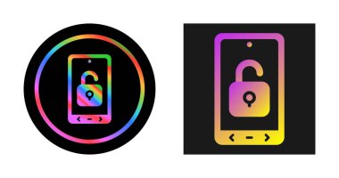 renk akıllı telefonu ve kilit simgesi beyaz arkaplanda izole edildi. Telefon kilidi ve kilit. Güvenlik, güvenlik, koruma, koruma. çember rengi