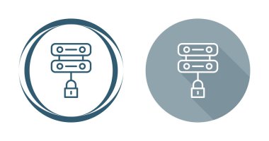 Beyaz arkaplandaki sunucular ve kilitler, vektör illüstrasyonu          