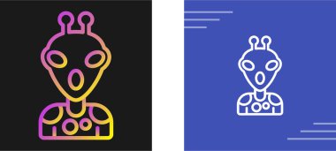 Uzaylı simgeleri beyaz arkaplanda izole edildi.