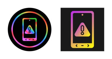 uygulama hataları. Ünlem işaretli cep telefonu ekranları