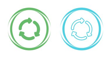 Geri dönüşüm simgeleri ayarlandı, vektör illüstrasyonu