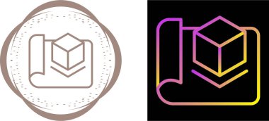 Gradyan hatları olan geometrik küp simgeleri