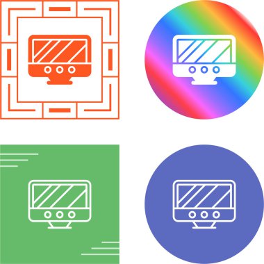 Renk arkaplanında grafik simgesi olan pop hattı bilgisayar monitörü. metin dosyası, muhasebe, planlama, iş. Denetim, planlama. vektör illüstrasyonu