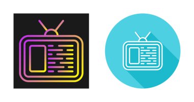 Beyaz arkaplanda izole edilmiş televizyon simgeleri. Televizyon tabelası. vektör illüstrasyonu 