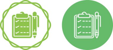 Kalem simgelerine sahip kontrol listesi, vektör illüstrasyonu 