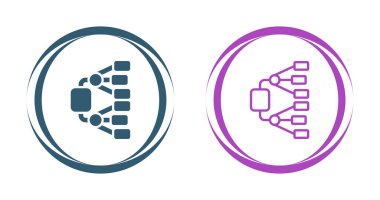 Ağ diyagramı simgeleri tasarımı, vektör illüstrasyonu