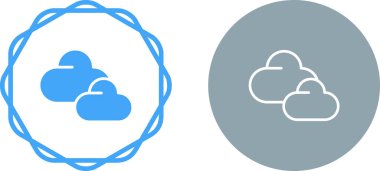 Bulut hesaplama simgesi vektör çizim şablonu