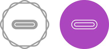 C Tipi veri kablosu simgesi veya USB Tipi C Vektörü izole edildi. Web siteleri, ürün paketleme tasarım ögesi ve daha fazlası için C Tipi veri kablosu simgesi.