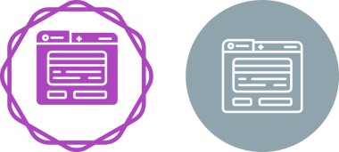  beyaz arkaplanda izole edilmiş çizgi tarayıcı pencere simgesi.