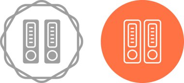 Arşiv simgeleri beyaz arkaplanda izole edildi. Vektör illüstrasyonu