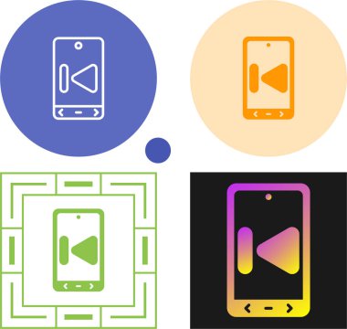 Beyaz arkaplanda akıllı telefon simgesi. İzole vektör illüstrasyonu 