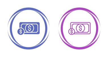 Hat para banknotları beyaz arkaplanda izole simgeleri ayarlayın