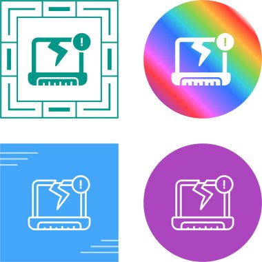 Bilgisayar Satırı Simgesi, İzole Vektör İllüstrasyonu