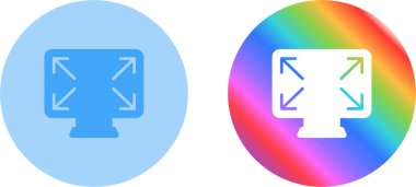 Tam ekran simgesi İnce çizgi vektör çizimi. Tam ekran işareti ve simgeye genişlet.