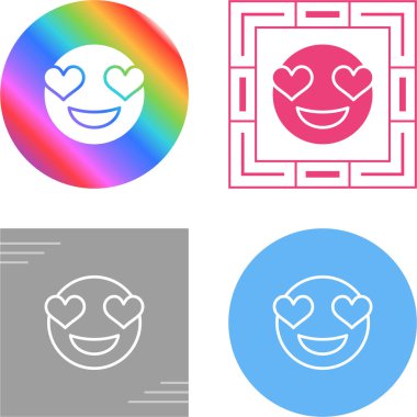 Aşk emoticon web simgesi vektör çiziminde