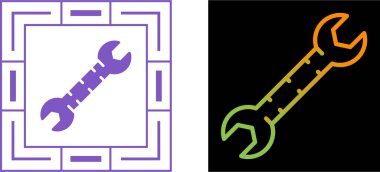 İngiliz anahtarı simgesi seti, vektör illüstrasyonu 