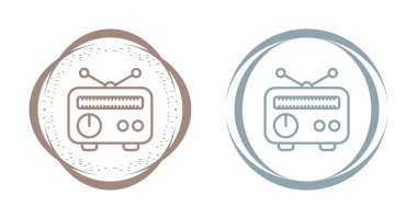 Bir dizi radyo ikonu. vektör illüstrasyonu       