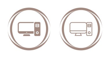 Bilgisayar simgesi. Beyaz arkaplanda vektör illüstrasyonu 