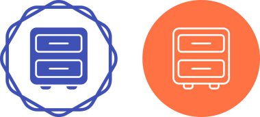 Çekmece simgeleri, vektör illüstrasyonlu dolap