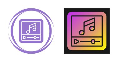 Müzik Oynatıcı Web simgesi vektör illüstrasyonu