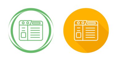 Basit bir web tarayıcı simgelerinin düz tasarım çizimi