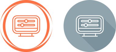 Masaüstü Bilgisayar Modern Simgesi Beyaz Arkaplanda İzole Edildi