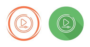 Beyaz arkaplanda oynat düğmesi simgesi. Vektör illüstrasyonu