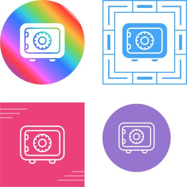 Güvenli kutu simgeleri ayarlandı, vektör illüstrasyonu