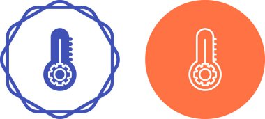 Beyaz arkaplanda termometre simgeleri ayarlandı