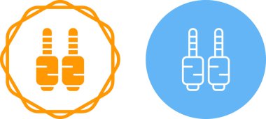 mini-jack eklentileri beyaz arkaplan üzerine simge ayarlar