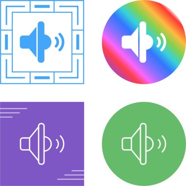 Beyaz arkaplanda ses simgeleri kümesi, vektör illüstrasyonu 