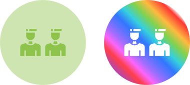 Çevrimiçi tasarımda bir avatar olarak kullanılabilen basit soyut renk vektörü amblemi.