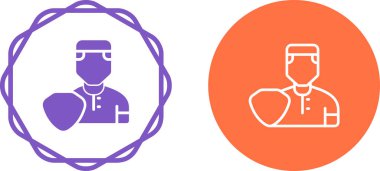 Beyaz arka planda izole edilmiş doktor simgeleri. Tıbbi sembol. Sağlık hizmeti. Renkli taslak konsepti. vektör illüstrasyonu 