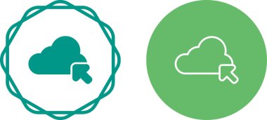 Yeşil zemin üzerinde kar ve ay ikonu olan kara bulut. Kar taneli bulut. Tek hava ikonu. Kar tabelası. Rastgele çember noktaları ayarla.