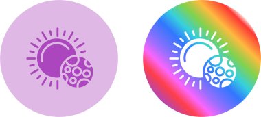 ay ve güneş ağ ikonu vektör illüstrasyonu