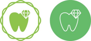 Diş kliniği logoları. elmaslı dişler.  