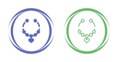 kalp şekilli kolye simgeleri izole edilmiş vektör çizimi    