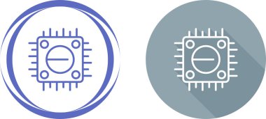 Bilgisayar ve akıllı telefon simgesi için düz bir işlemci. İzole edilmiş arkaplanda işlemci yonga vektör çizimi. Mikroçip imzalama iş kavramı.
