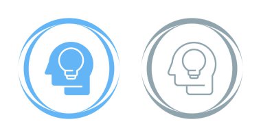 Ampul simgelerine sahip baş, vektör illüstrasyonu